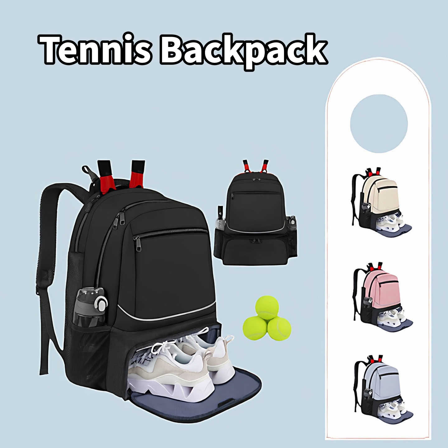 Badminton Xxl - Plecak tenisowy o dużej pojemności, torba